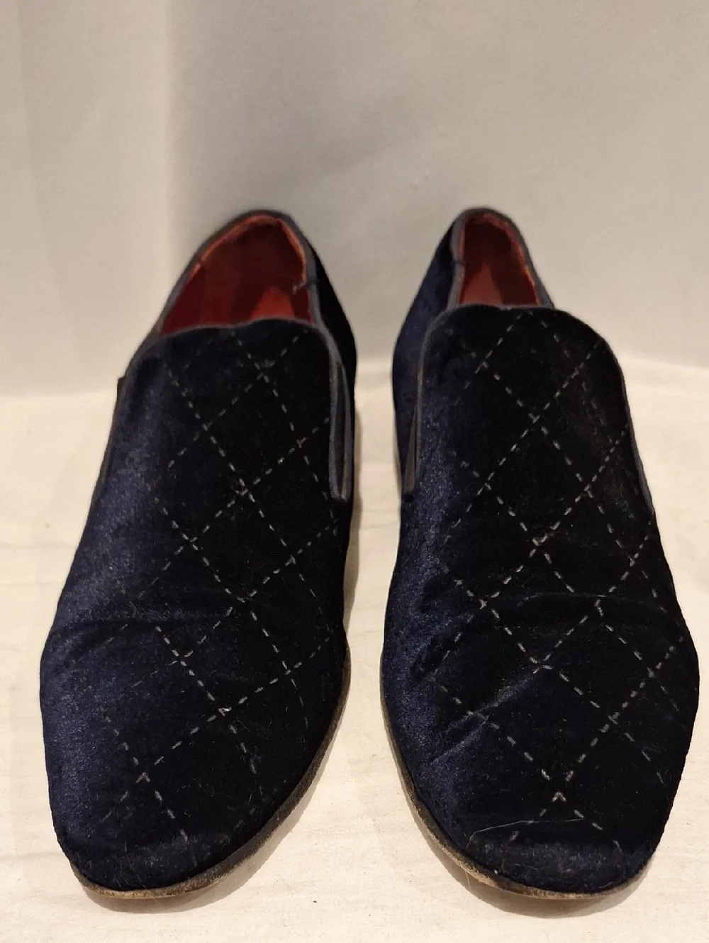 Soulier Men's Navy Velvet Slip-On Loafers